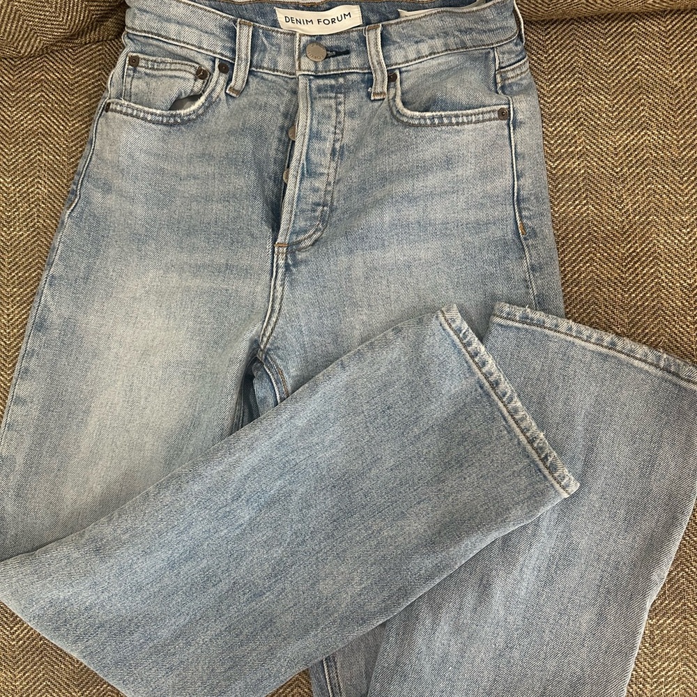 Denim Forum Aritzia Sky Blue Straight Leg Jeans